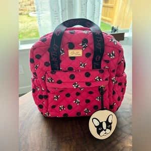 Betsey Johnson Luv Betsey Frenchie Quilted Pink Backpack